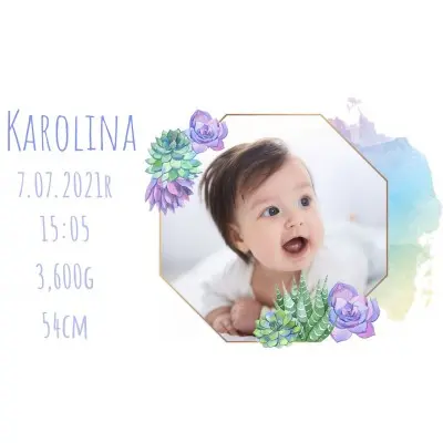 Personalizowany Miś-metryczka prezent z okazji urodzin dla dziewczynki