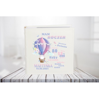 Album metryczka ze zdjęciem chrzest roczek dla dziewczynki