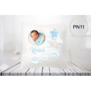 PODUSZKA ZE ZDJĘCIEM METRYCZKA CHRZEST URODZINY