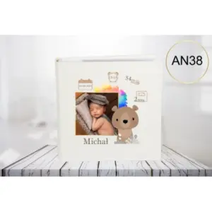 Album ze zdjęciem metryczka narodzin