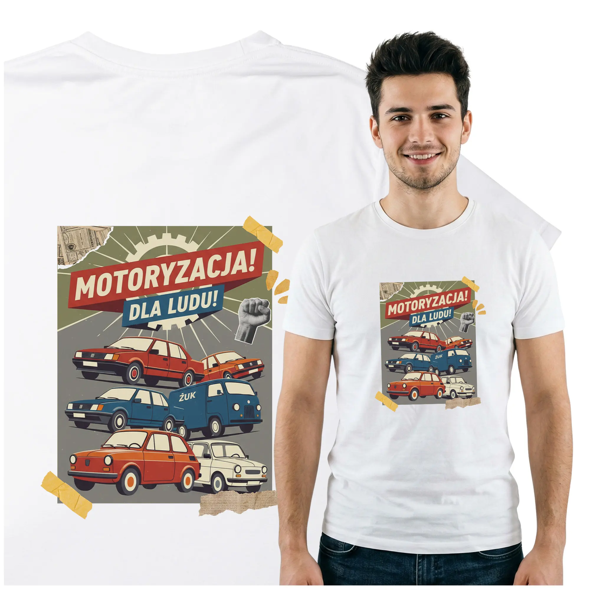 Koszulka z Nadrukiem Motoryzacja PRL – t-shirt dla fana, idealny prezent - obrazek 7