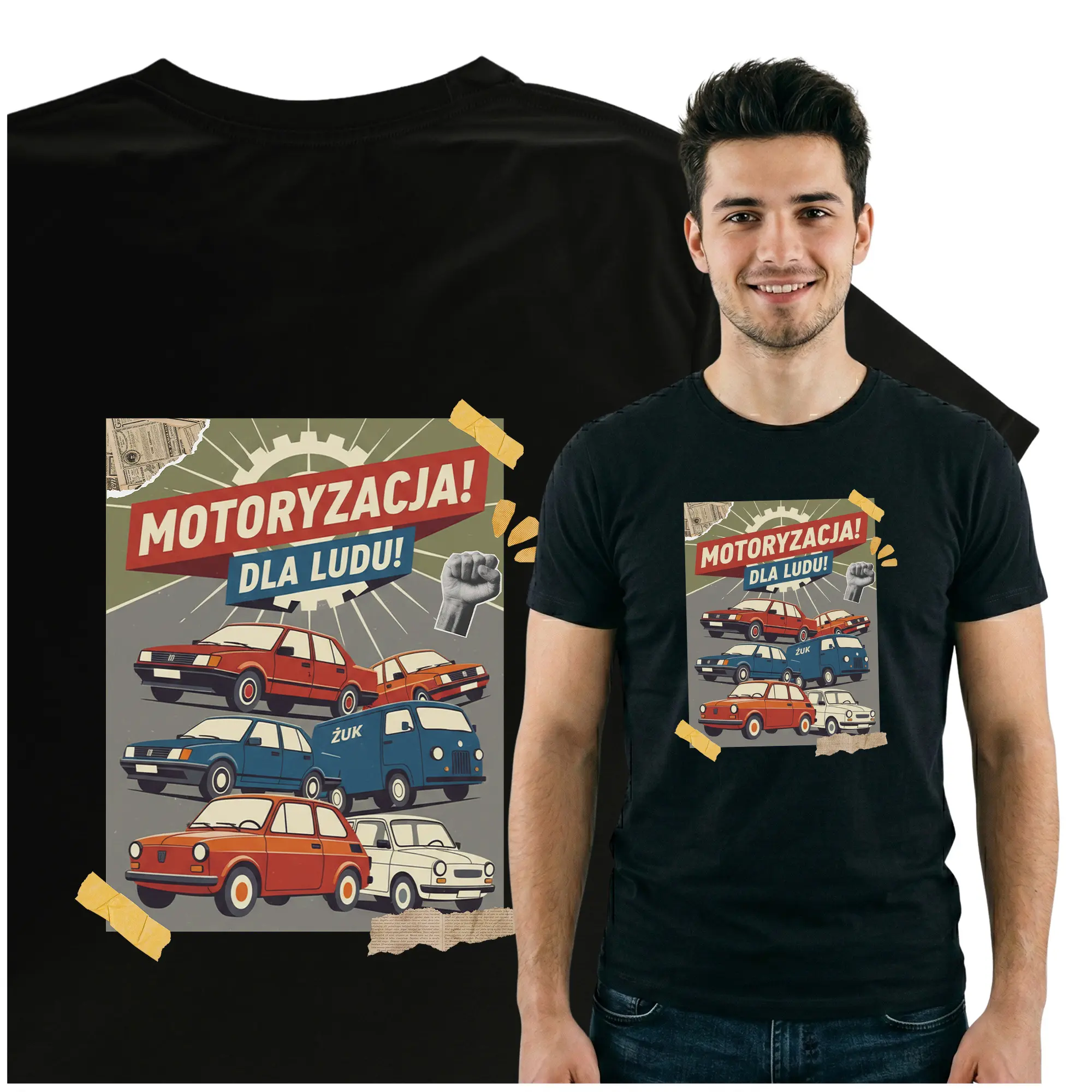 Koszulka z Nadrukiem Motoryzacja PRL – t-shirt dla fana, idealny prezent - obrazek 6