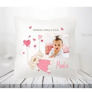 Poduszka ze zdjęciem na urodziny, roczek, chrzest
