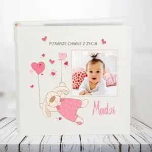 Album ze zdjęciem na urodziny, roczek, chrzest - metryczka