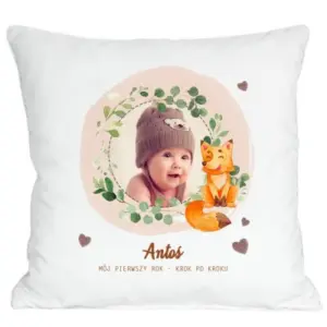 Poduszka ze zdjęciem na urodziny, roczek, chrzest