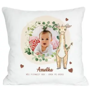 Poduszka ze zdjęciem na urodziny, roczek, chrzest, prezent