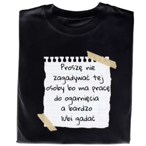 Koszulka z Nadrukiem – Śmieszny Prezent „Gaduła”, zabawny t-shirt do pracy