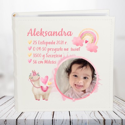 Album z metryczką i zdjęciem dla dziewczynki