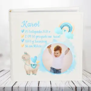 Album z metryczką i zdjęciem dla chłopca