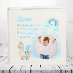 Album z metryczką i zdjęciem dla chłopca