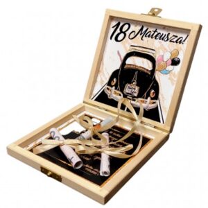 18 urodziny pudełko z życzeniami na pieniądze