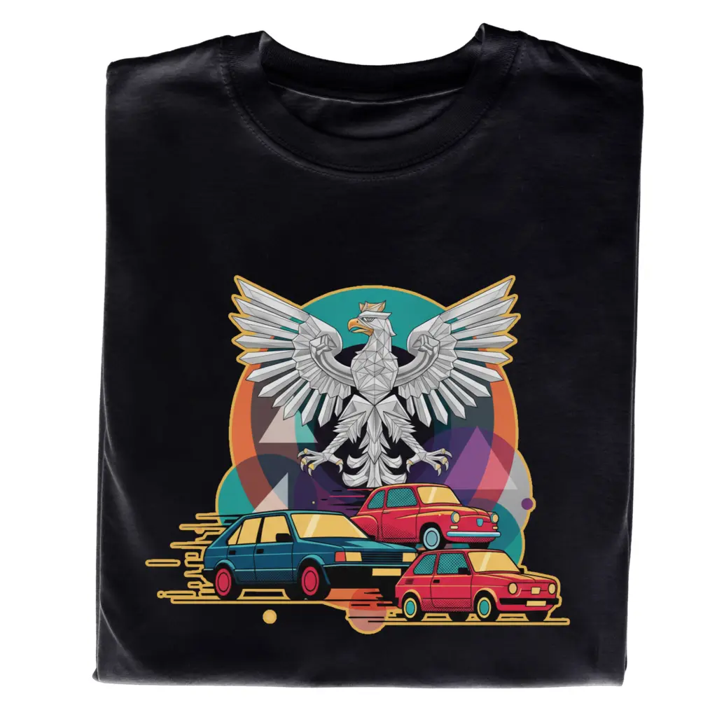 Koszulka z Nadrukiem Patriotyczne Auta – t-shirt dla fana, idealny prezent