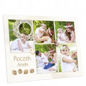 Fotoobraz na płótnie na roczek dla dziewczynki