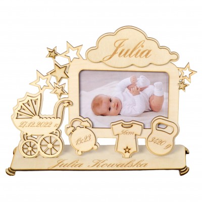 Ramka 3D Metryczka na Chrzest