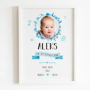 Plakat metryczka ze zdjęciem