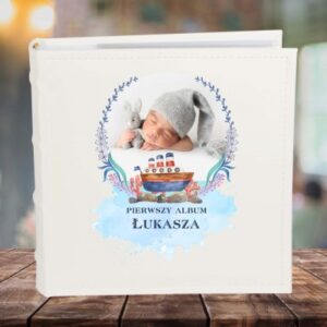 Album ze zdjęciem na urodziny chrzest roczek