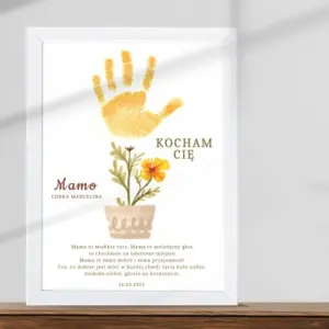 Wyjątkowy Prezent dla Mamy – Plakat z Odciskiem Dłoni