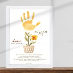 Wyjątkowy Prezent dla Mamy – Plakat z Odciskiem Dłoni