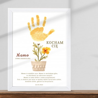 Wyjątkowy Prezent dla Mamy – Plakat z Odciskiem Dłoni
