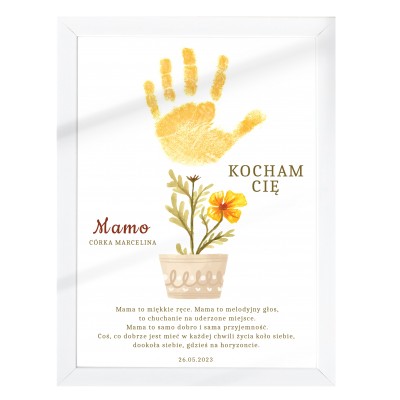 Wyjątkowy Prezent dla Mamy – Plakat z Odciskiem Dłoni