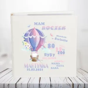 Album metryczka ze zdjęciem chrzest roczek dla dziewczynki