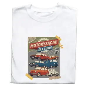 Koszulka z Nadrukiem Motoryzacja PRL – t-shirt dla fana, idealny prezent
