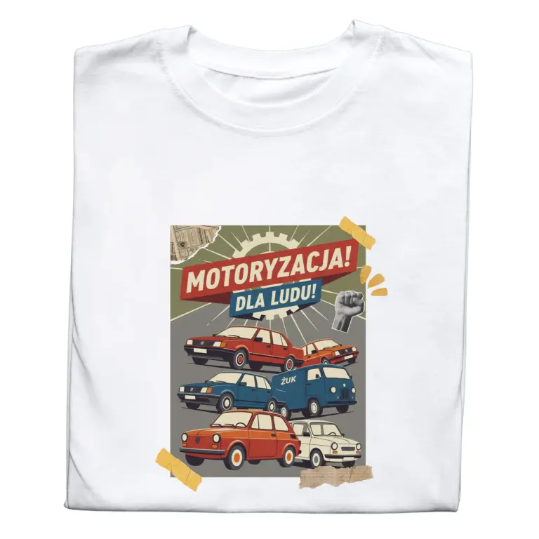 Koszulka z Nadrukiem Motoryzacja PRL – t-shirt dla fana, idealny prezent