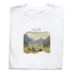 Koszulka VW T2 Ogórek – t-shirt Van Life, idealny prezent dla fana motoryzacji
