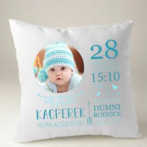 Poduszka metryczka ze zdjęciem