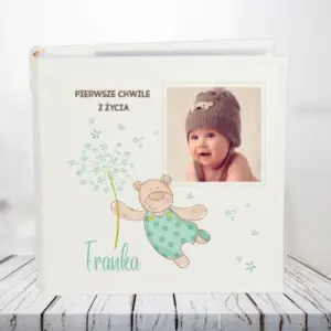 Album ze zdjęciem na urodziny, roczek, chrzest - metryczka