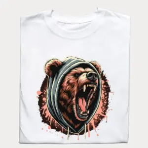 Koszulka z groźnym niedźwiedziem – dla miłośników przyrody
