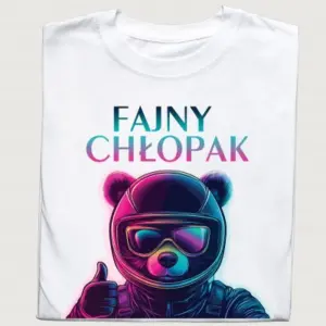Koszulka "Fajny Chłopak" - Miś w Kasku