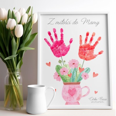 Wyjątkowy Prezent dla Mamy – Plakat z Odciskiem Dłoni