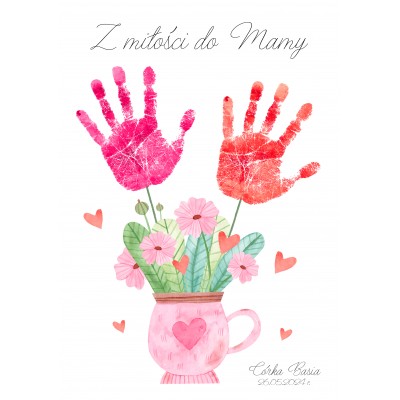 Wyjątkowy Prezent dla Mamy – Plakat z Odciskiem Dłoni