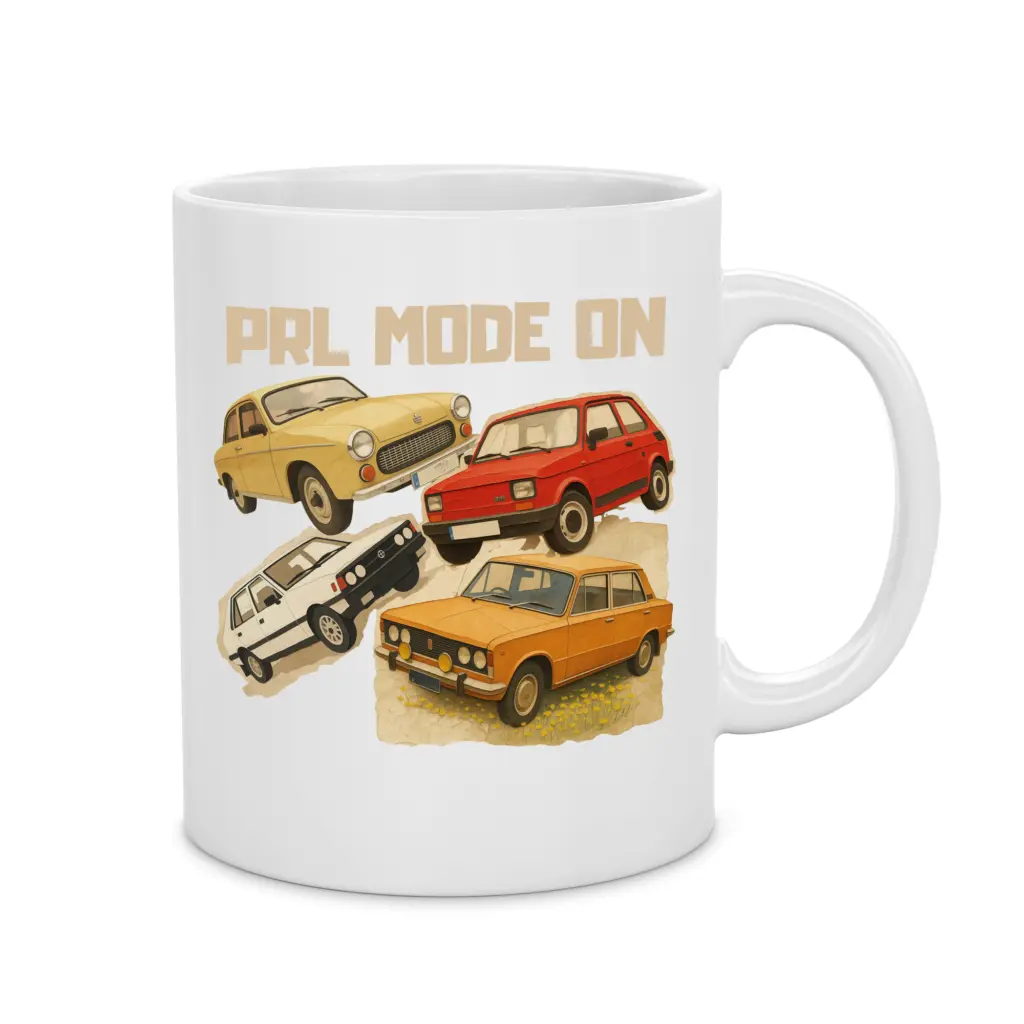 Kubek PRL Mode On – kubek z nadrukiem 330 ml, prezent dla fana PRL