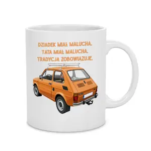 Kubek z Grafiką Maluch Retro PRL – prezent dla fana motoryzacji