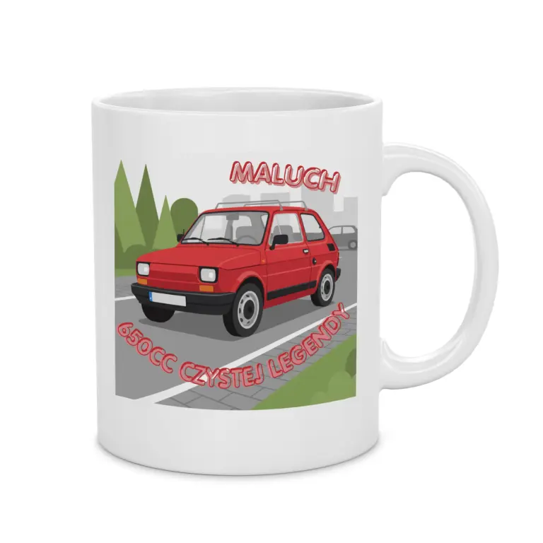 Kubek z Grafiką Maluch PRL – retro prezent dla fana motoryzacji