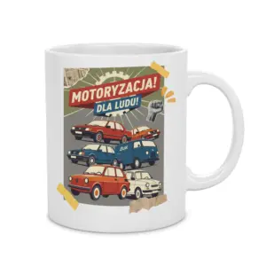 Kubek z Grafiką Motoryzacja PRL – prezent dla fana klasycznych aut