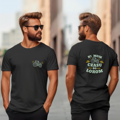 Śmieszna koszulka z traktorem – NI MOM CZASU BO ŁOROM