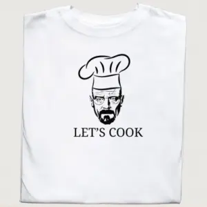 Koszulka z napisem LET'S COOK dla pasjonatów kuchni i gotowania