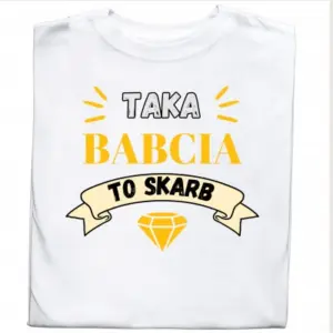 Koszulka z grafiką diamentu i napisem "Taka Babcia to Skarb"