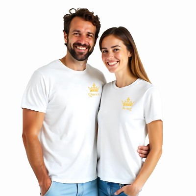 Zestaw T-Shirtów dla Pary King & Queen z Waszym Zdjęciem