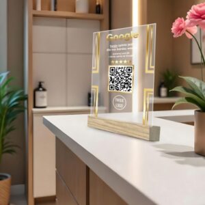 Kod QR, który przyciąga opinie – Tabliczka dla Twojej firmy