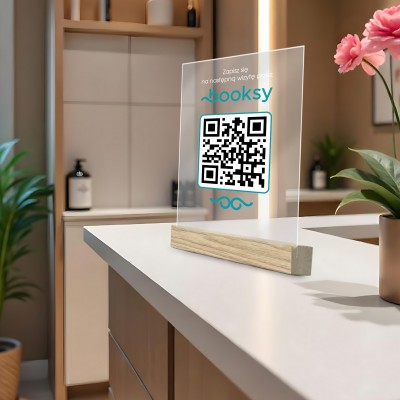 Tabliczka QR do Booksy – skan i gotowe