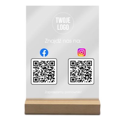Tabliczka z QR do Facebooka i Instagrama