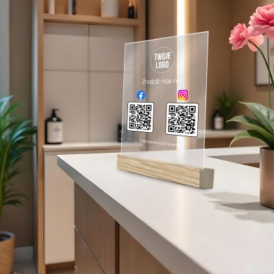 Tabliczka z QR do Facebooka i Instagrama