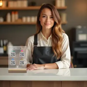 Tabliczka Akrylowa z Kodem QR – Booksy, Instagram, Facebook, Google