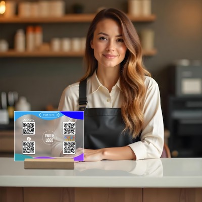 Tabliczka z Kodem QR – Booksy, Instagram, Facebook, Google