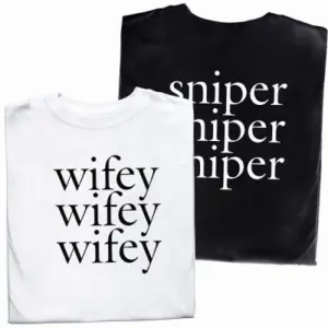 Koszulki dla Par „Wifey & Sniper – Ona Rządzi, On Celuje!”