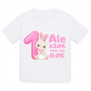 Koszulka dla Dziewczynki – „Ale Szok, Mam Już Rok!”